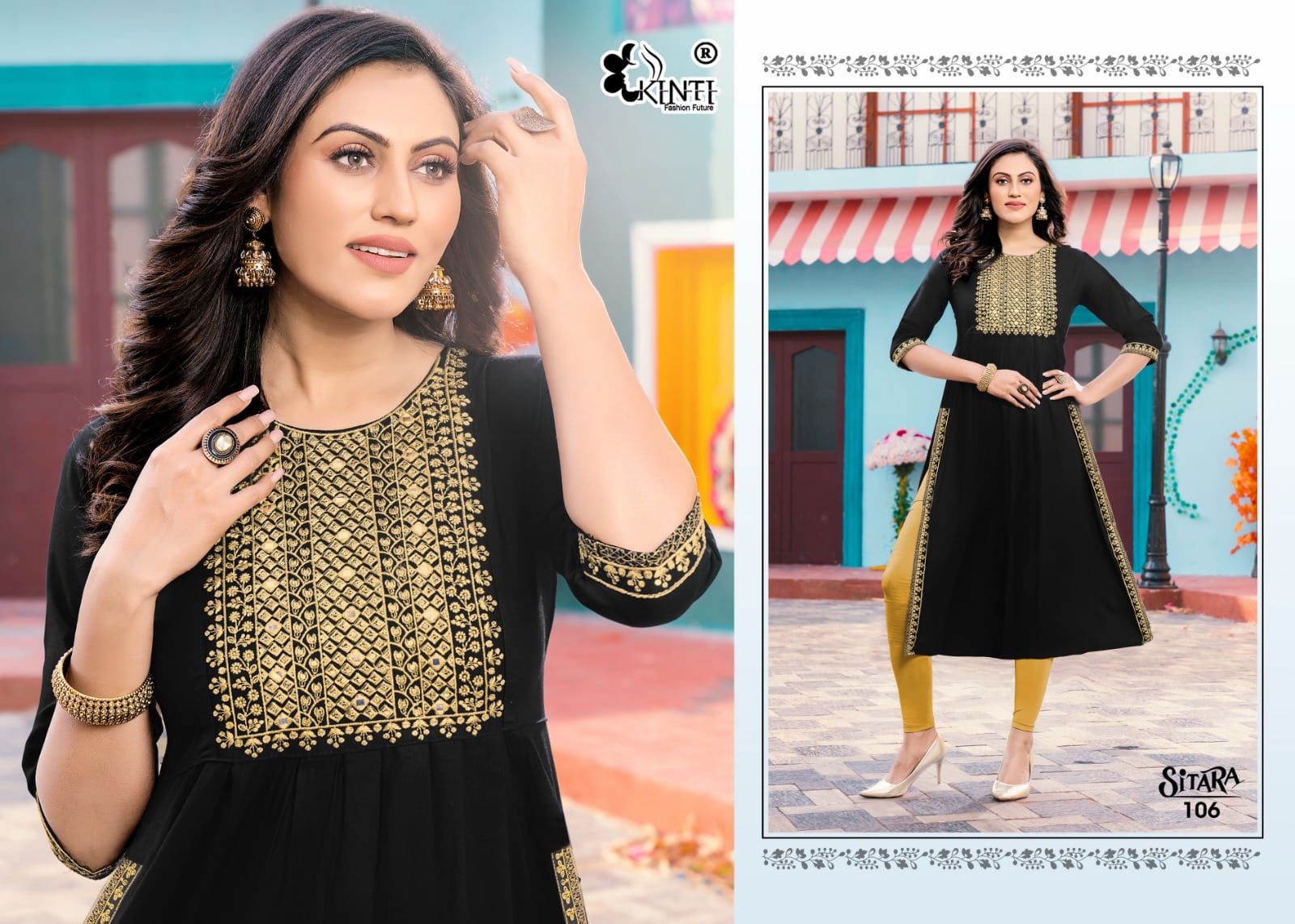 Kinti Sitara Nayra Cut Wholesale Designer Kurtis Catalog